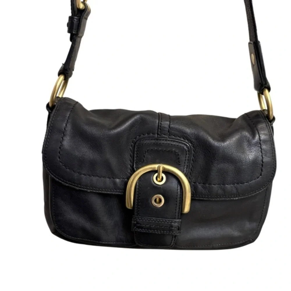 Coach 11842 vintage black leather y2k soho hobo bag